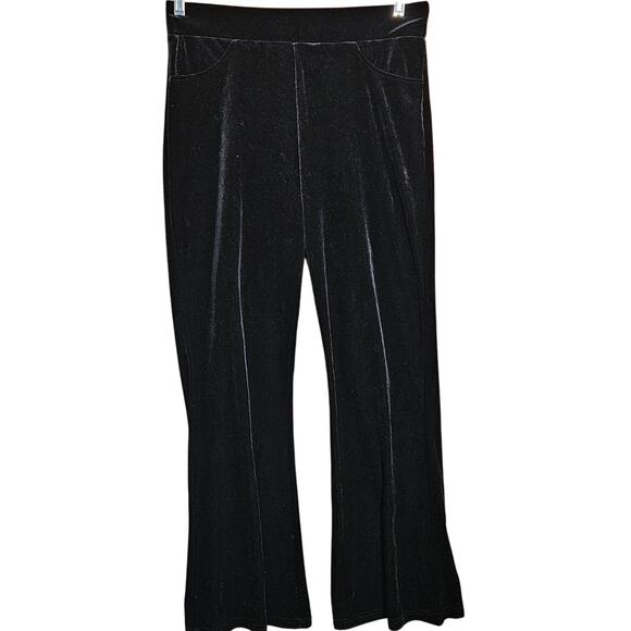 Laundry Black Velvet Pull On Pants Size Large - Picture 1 of 4